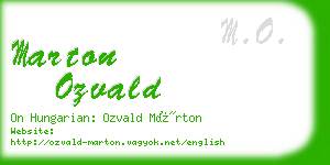 marton ozvald business card